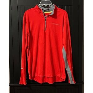 Nike Top Large Dri-FIT LIVESTRONG Red 1/4 Zip Pullover Running Athletic